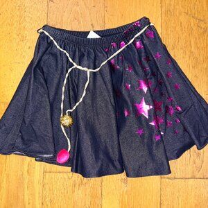 ATSUYO ET AKiKO Kids Dark Blue Skirt with Pink Stars